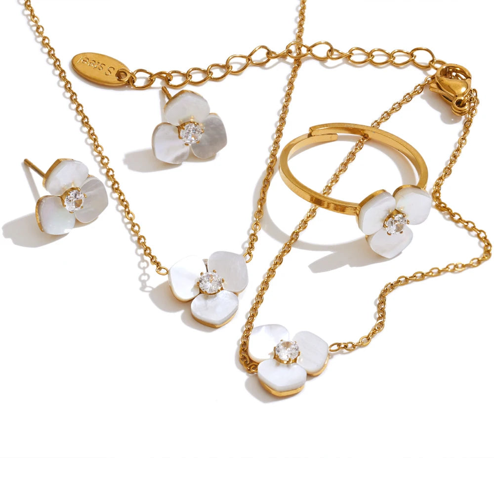 Shell Flower Jewelry | Separates or Complete Set