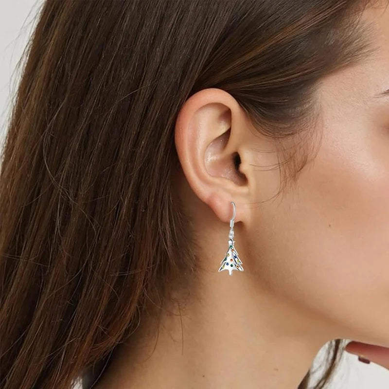 Multicolor Christmas Tree Dangle Earrings