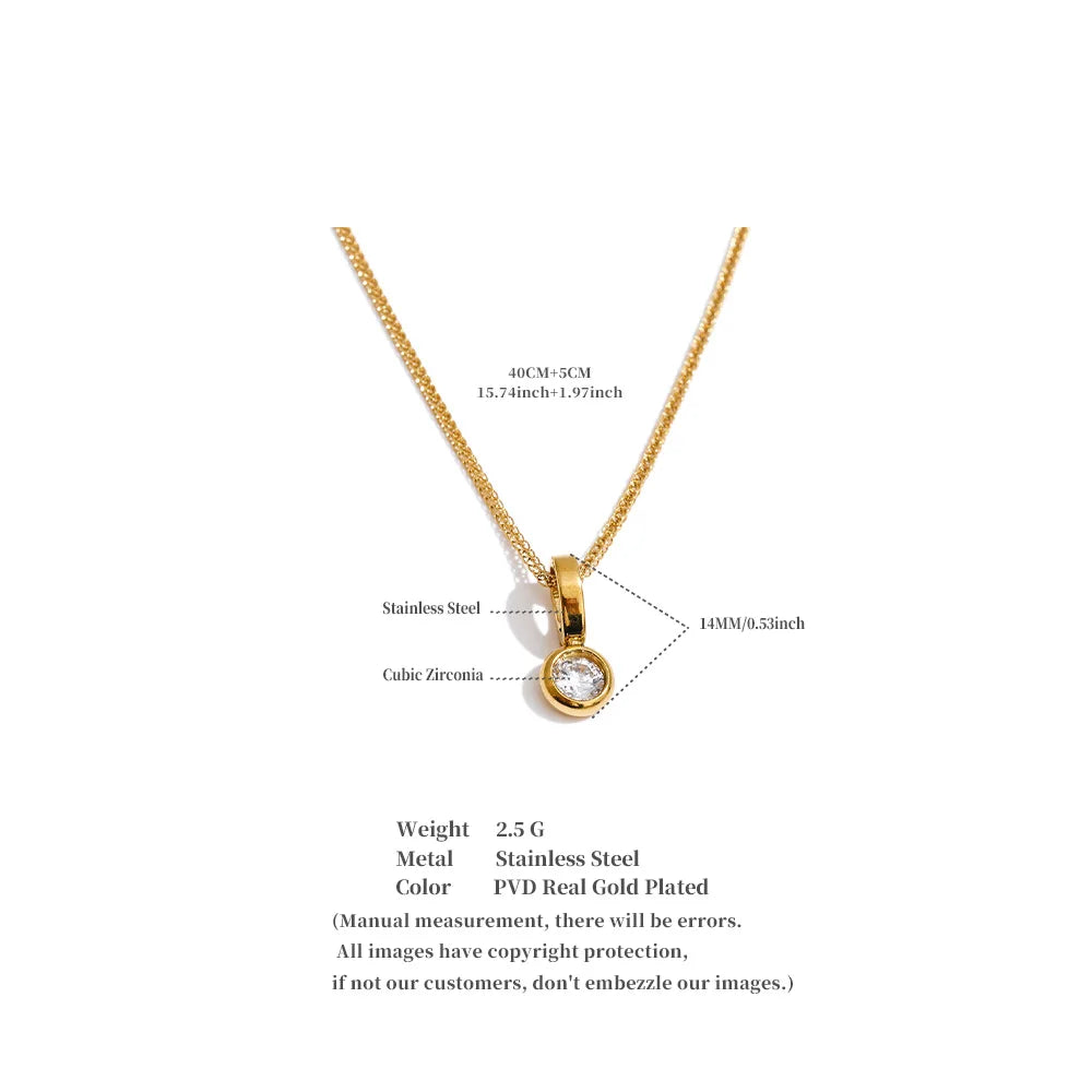 Petite CZ Pendant Necklace | Gold & Silver-Tone