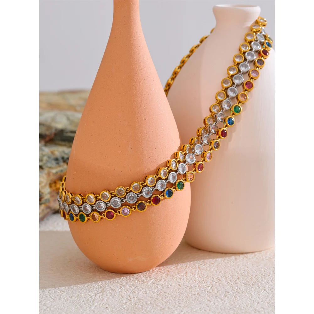 Colorful Zirconia Necklace or Bracelet | Select Your Piece