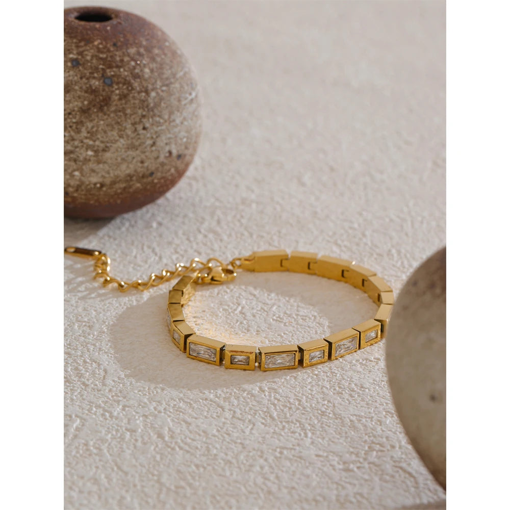 Sparkling Zirconia Bangle | Gold & Silver-Tone