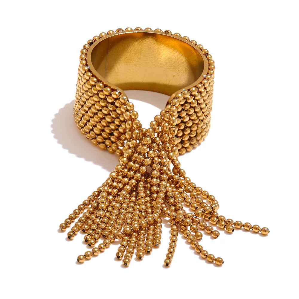 Chain Tassel Adjustable Statement Ring | Choice of Finishes