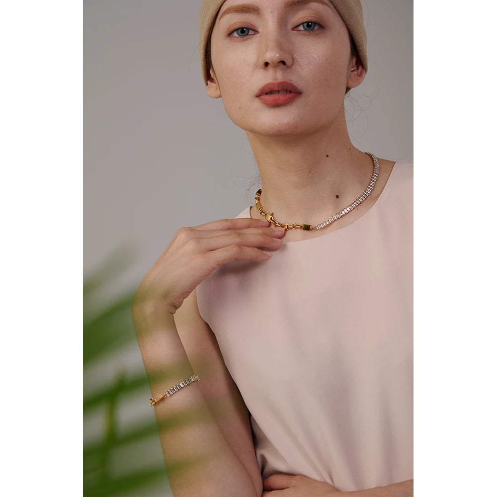 Cubic Zirconia Link Necklace or Bracelet | Choice of Designs