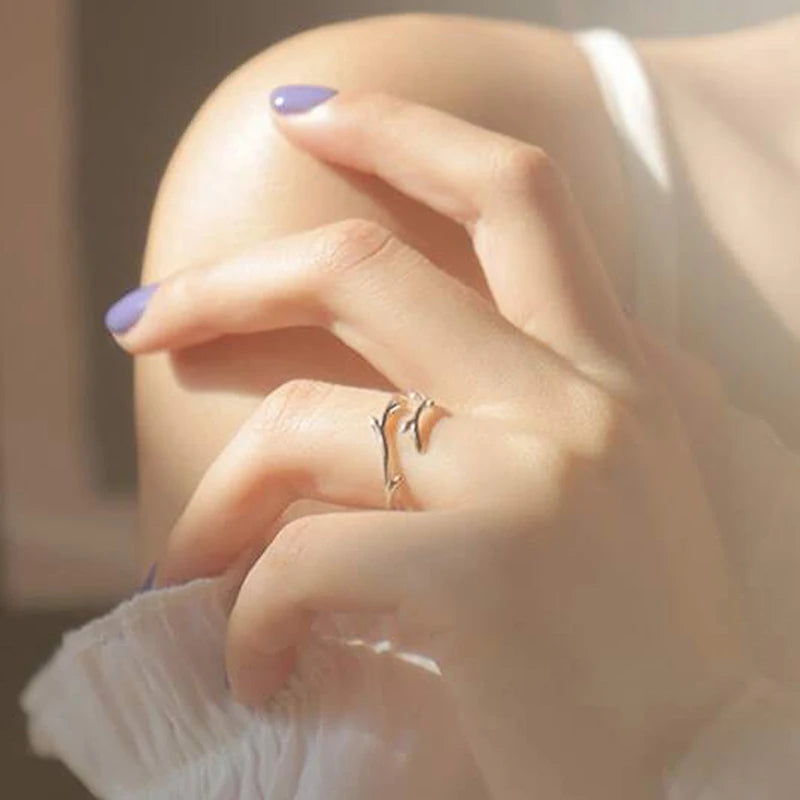 Olive Leaf Open Ring | Silver-Tone