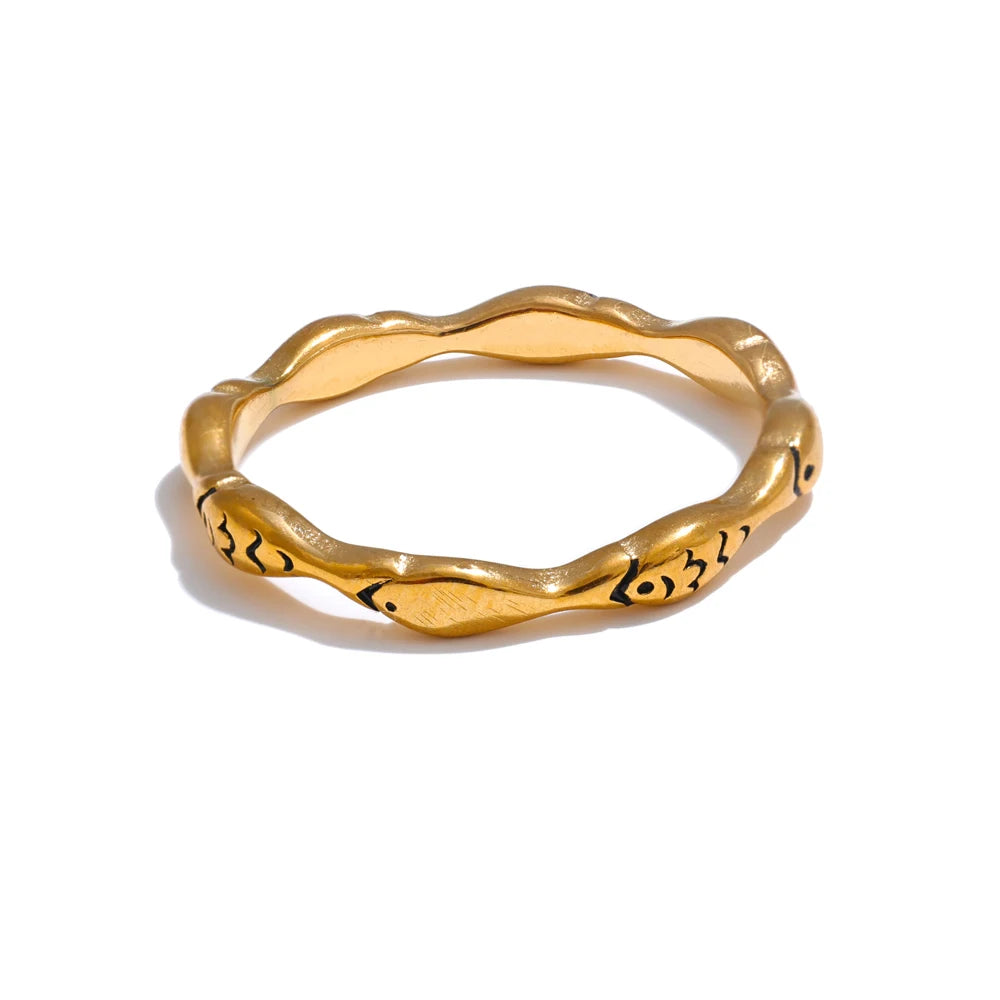 Minimalist Fish Ring | Gold & Silver-Tone