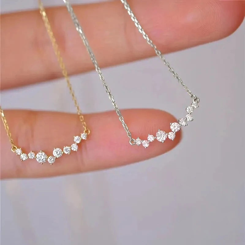 Cubic Zirconia Pendant Necklace | Gold & Silver-Tone