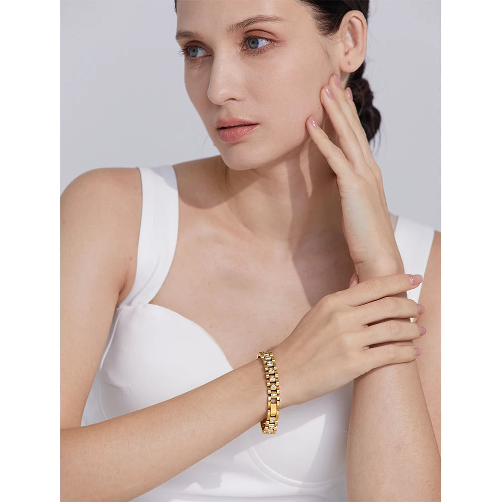 Pearl-Accent Cuban Chain Bracelet | Choice of Designs