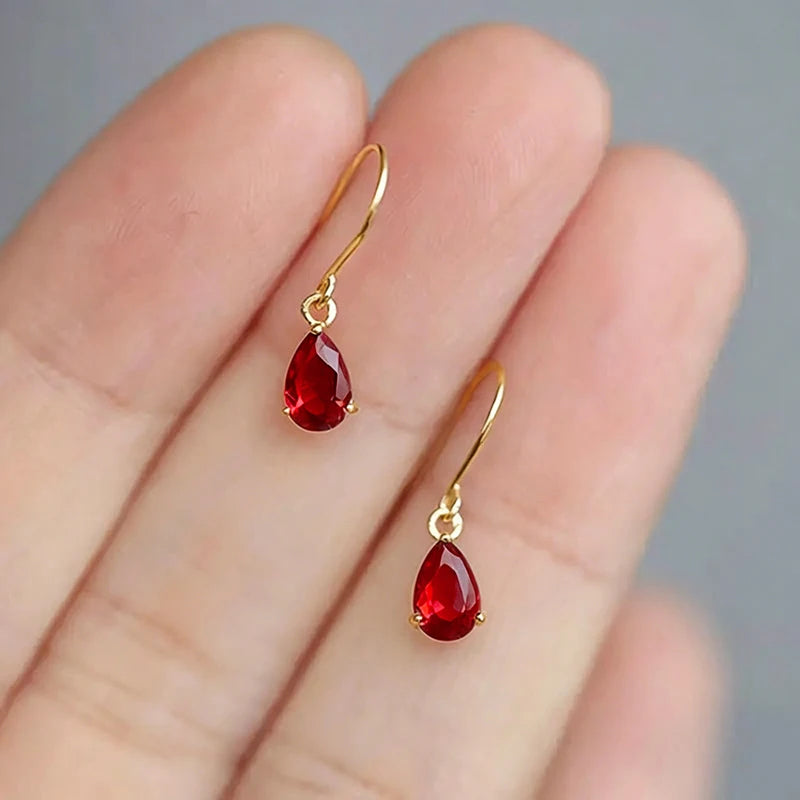 Pear Cubic Zirconia Dangle Earrings