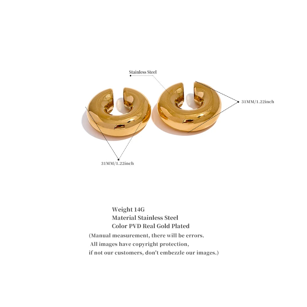 Chunky Non-Pierced Ear Cuff | Gold & Silver-Tone