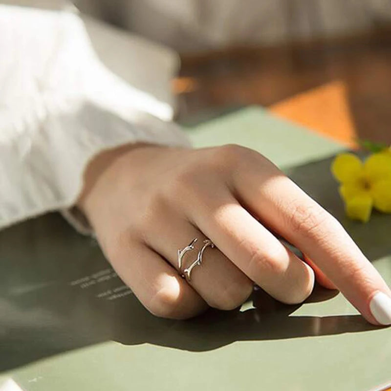 Olive Leaf Open Ring | Silver-Tone