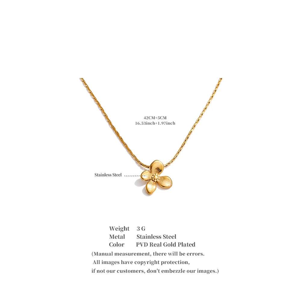 Petite Flower Pendant Necklace | Gold & Silver-Tone