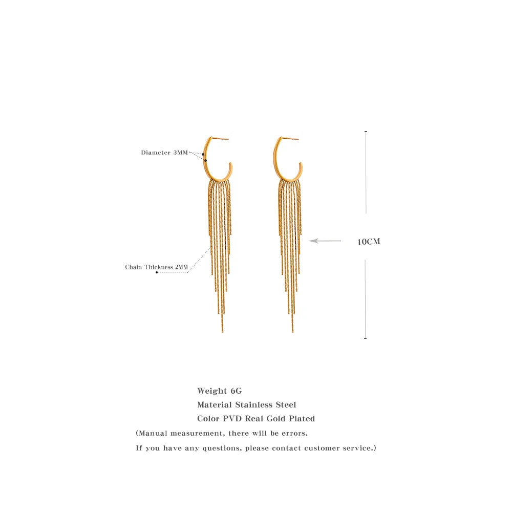 Elegant Long Tassel Earrings | Gold & Silver-Tone