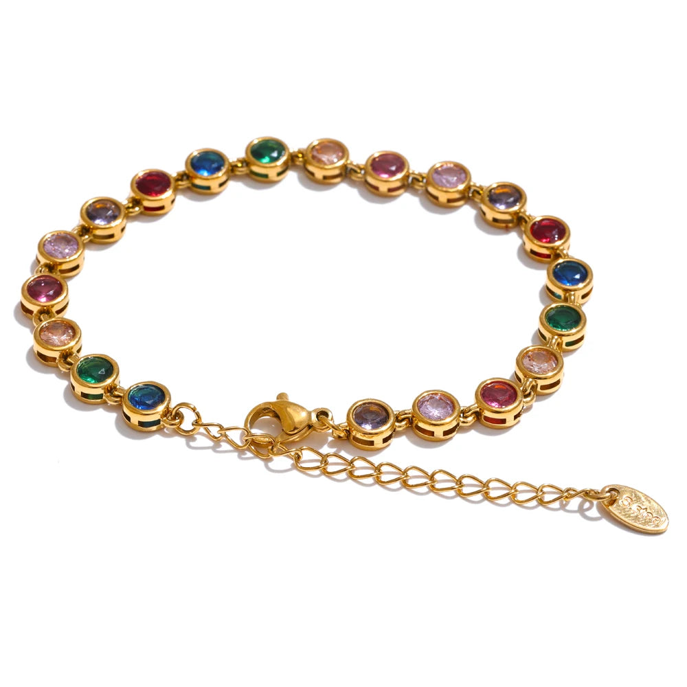 Colorful Zirconia Necklace or Bracelet | Select Your Piece