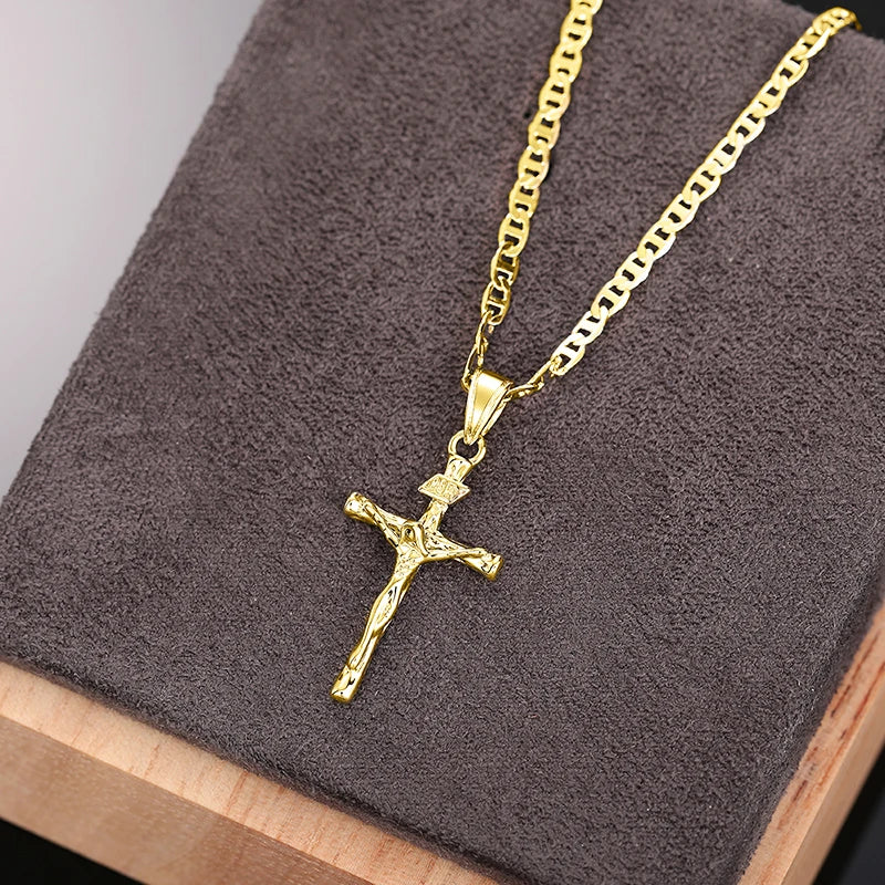 Two-Tone Cross Pendant Necklace | Unisex