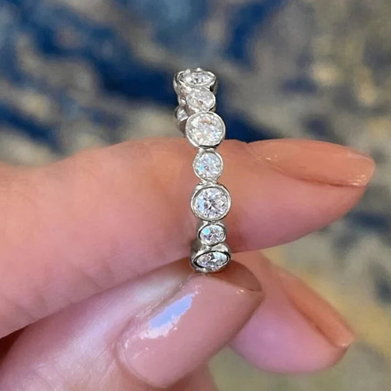 Round Cubic Zirconia Promise Ring