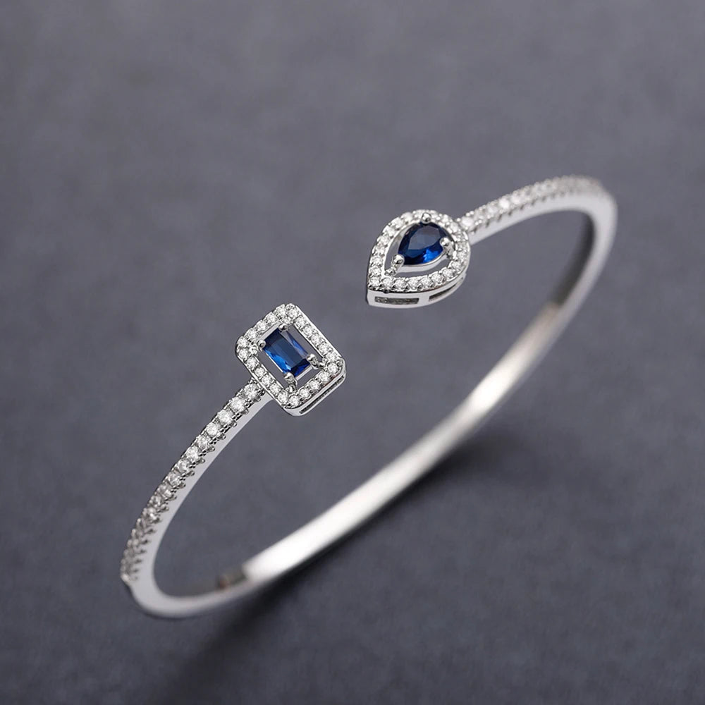 Cubic Zirconia Cuff Bangle | Gold & Silver-Tone