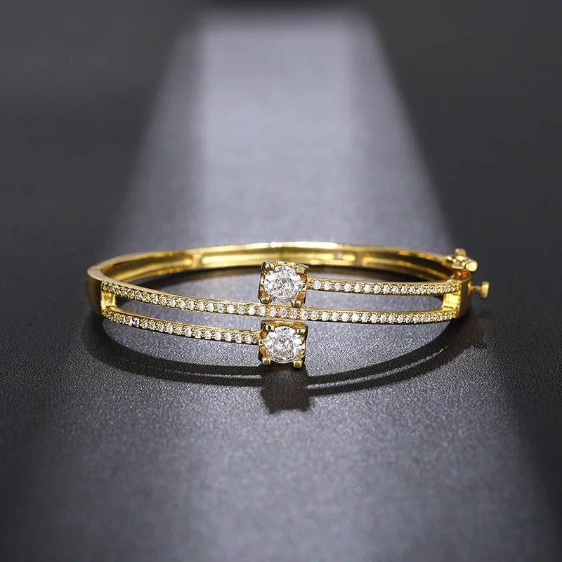 Triple-Layer Zirconia Statement Bangle